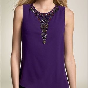Trina Turk ‘Klee’ sequined purple sleeveless top
